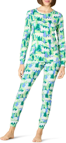Conjunto De Pijama De Algodón Abrigado (Disponible En Tallas Grandes) Mujer